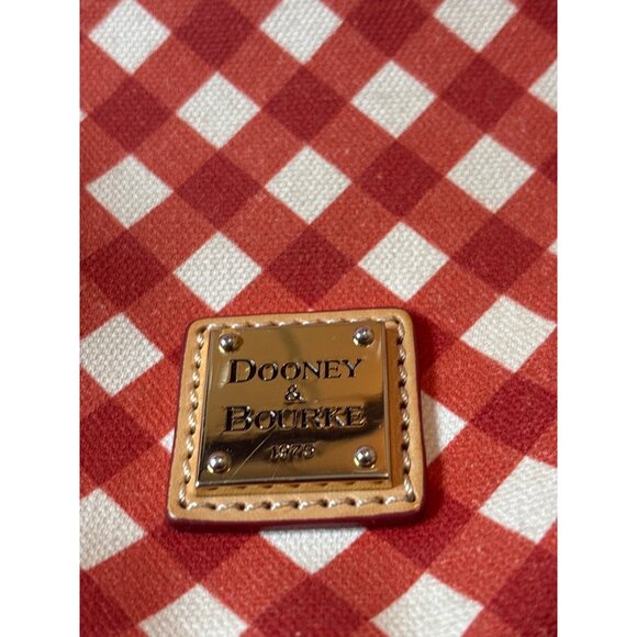 Dooney & Bourke Red & White Checkered Crossbody Bag With Adjustable Strap - Picture 3 of 8